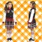 Kids Cheerleader Halloween Costume with Varsity Dress, Pom Poms, Socks & Ghost Face Accessory